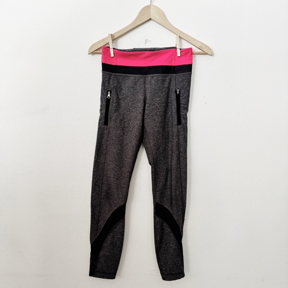 Lululemon grey and pink leggings size 4 - Picture 1 of 3